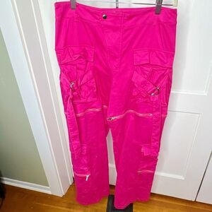 Dolls Kill Poster Girl Posted Up Cargo Pants Hot Pink Size Large